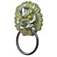 Black Brass Foo Fu Dog Lion Head Ring Door Knocker With Patina